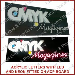 ACP Reverse Vinyl Cutting Flex Board Boards Acrylic SS Steel Golden Copper Brass Letters Sign Signs Boards Aluminium SS Collar Crystal Channel